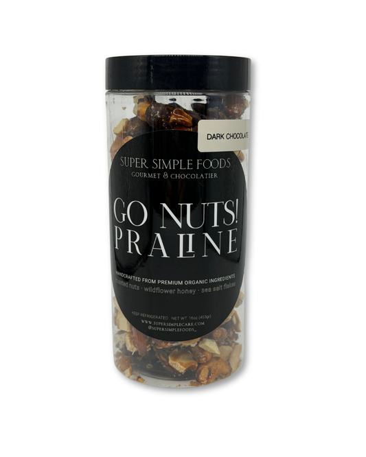 NEW! GO Nuts! Praline Dark Chocolate Jar 16oz
